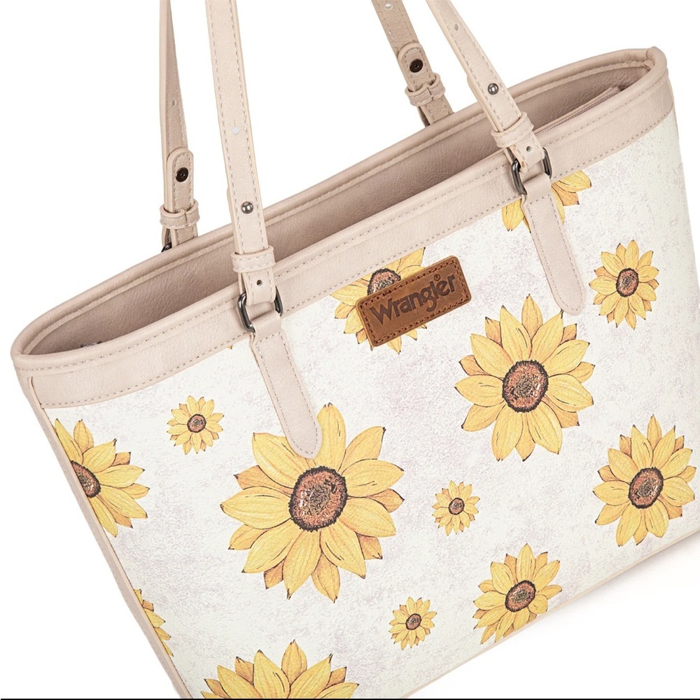 Wrangler Sunflower Pattern Tote - Cream and Yellow - Picture 2 of 4